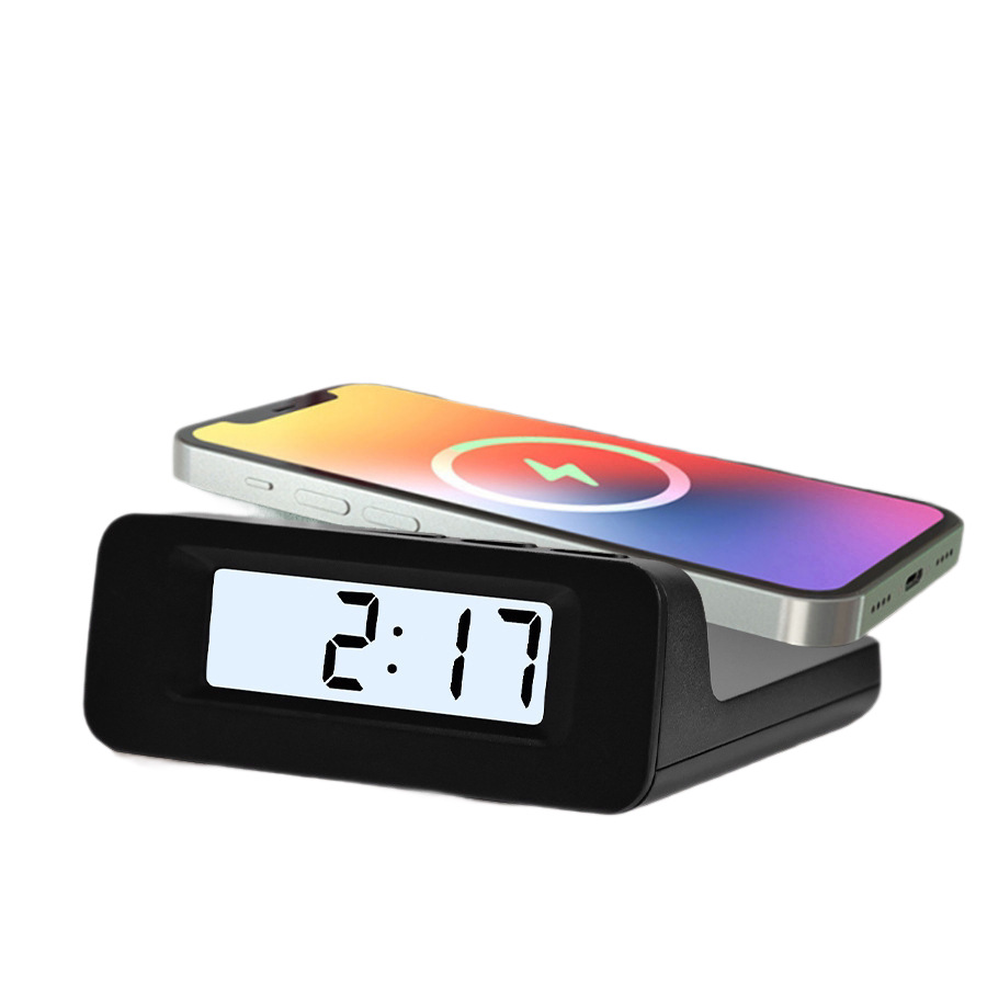 Wireless Charging Alarm Clock Electronic Desk Clock Digital Clock Home Silent Vibration Alarm Clock Multi-function Bluetooth Speaker Temperature