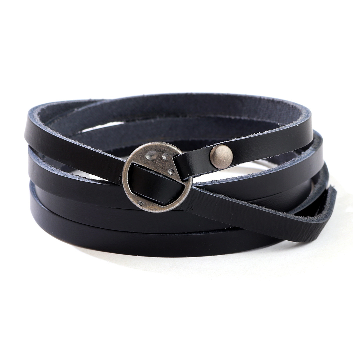 Production processing five-circle embossed genuine cowhide bracelet bracelet accessories