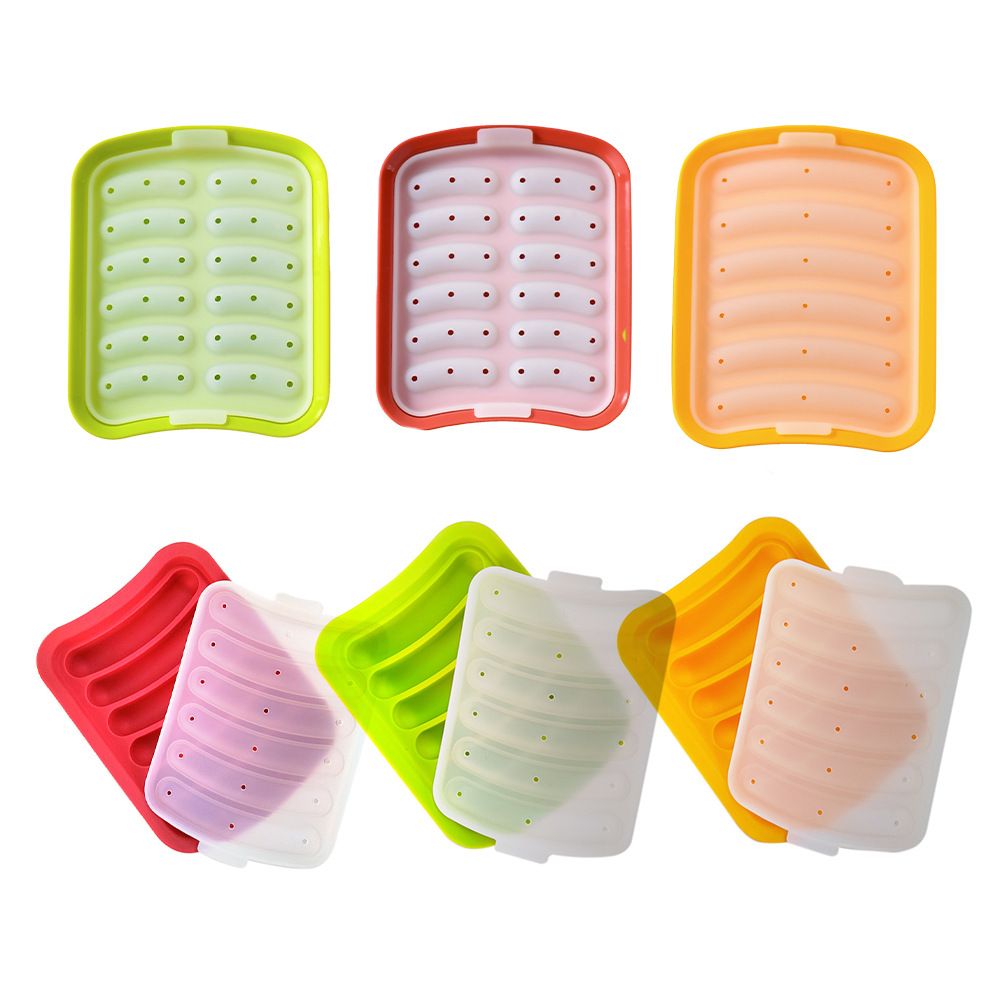 One-Bite Sausage Silicone Mold Casing-Free Sausage Baby Food Mold Steamable Sausage Ham Sausage Mold
