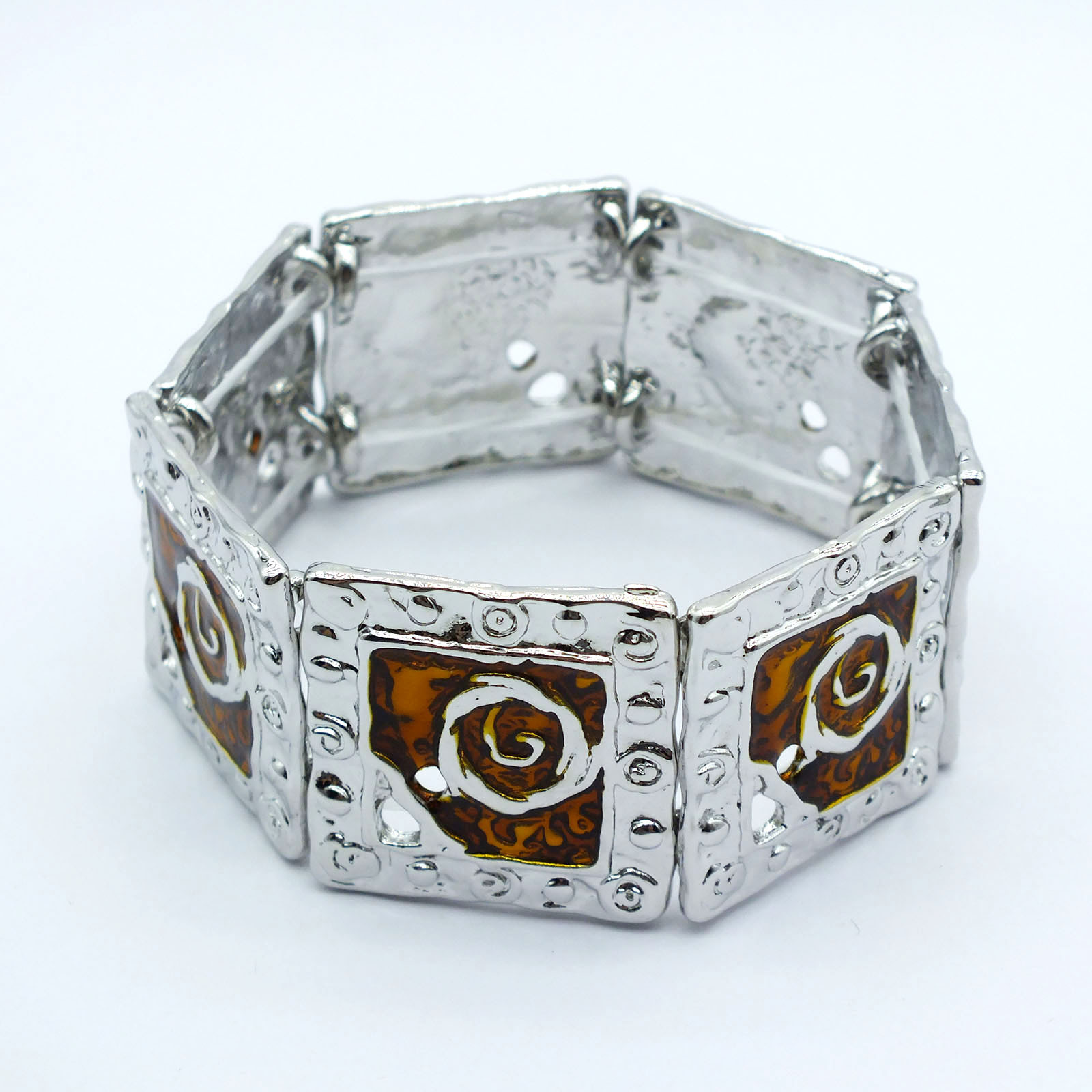 B94 Accessories Geometric Square Oil Drop Elastic Bracelet Gold Plated