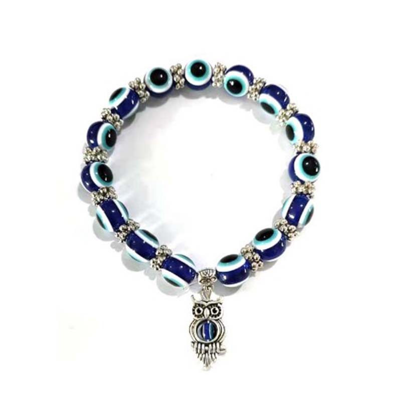 Evil Eye Bracelet Butterfly Elephant Hand of Fatima Pendant Resin Beaded Bracelet