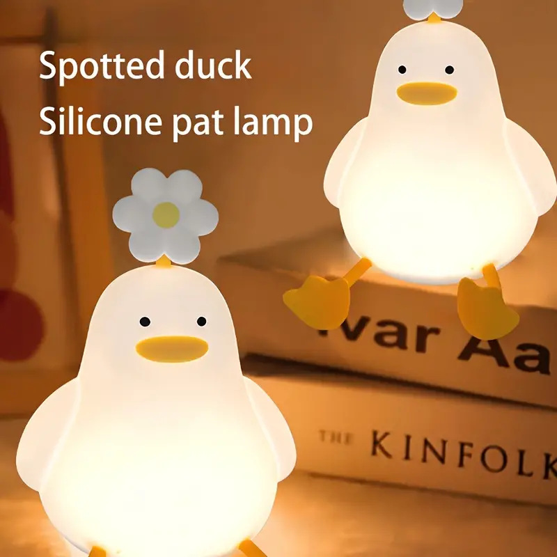 Silicone night light bedroom sleep light baby feeding eye protection atmosphere new bedside gift flower duck pat pat light