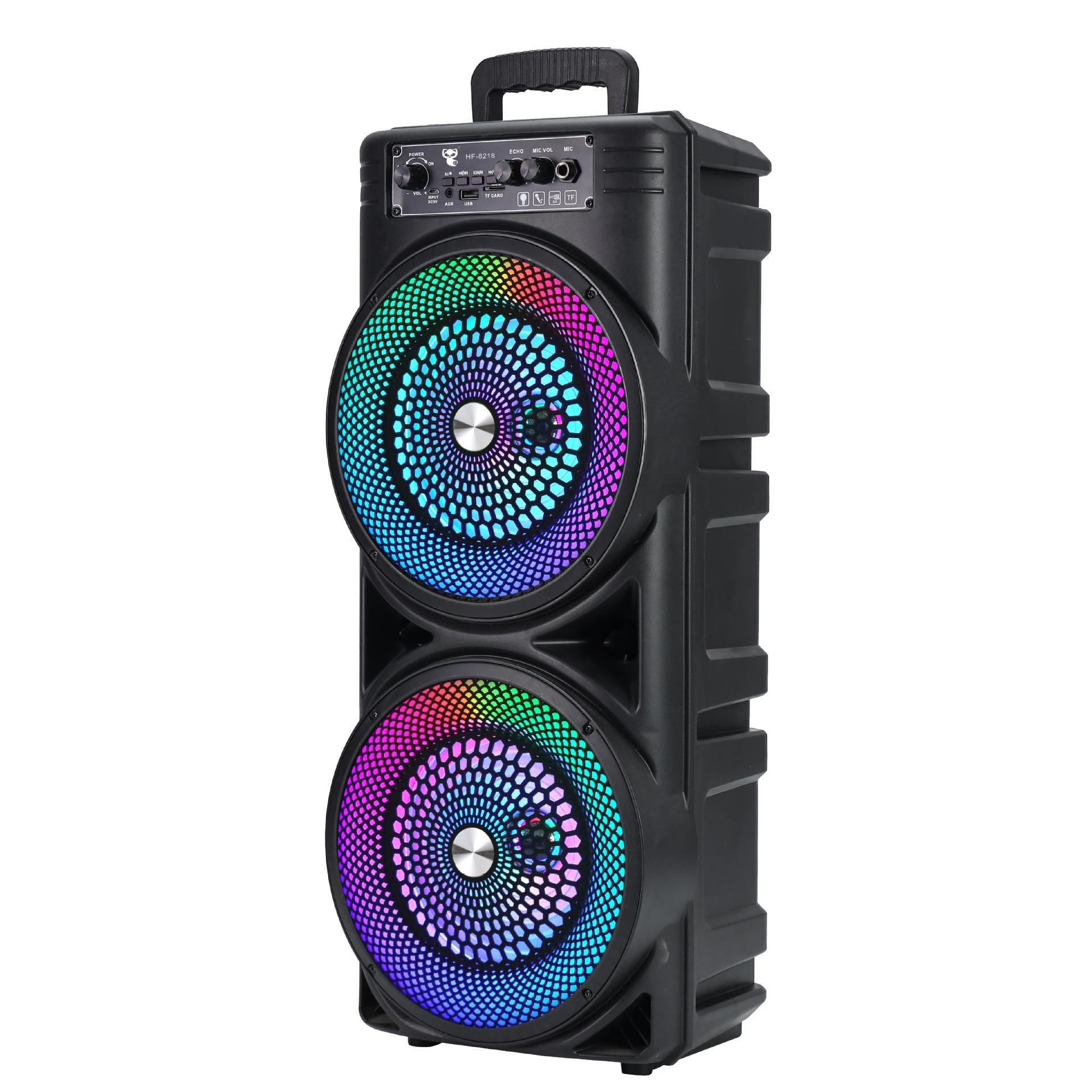 New portable square dance dual 8-inch RGB loud volume high sound quality card Bluetooth speaker