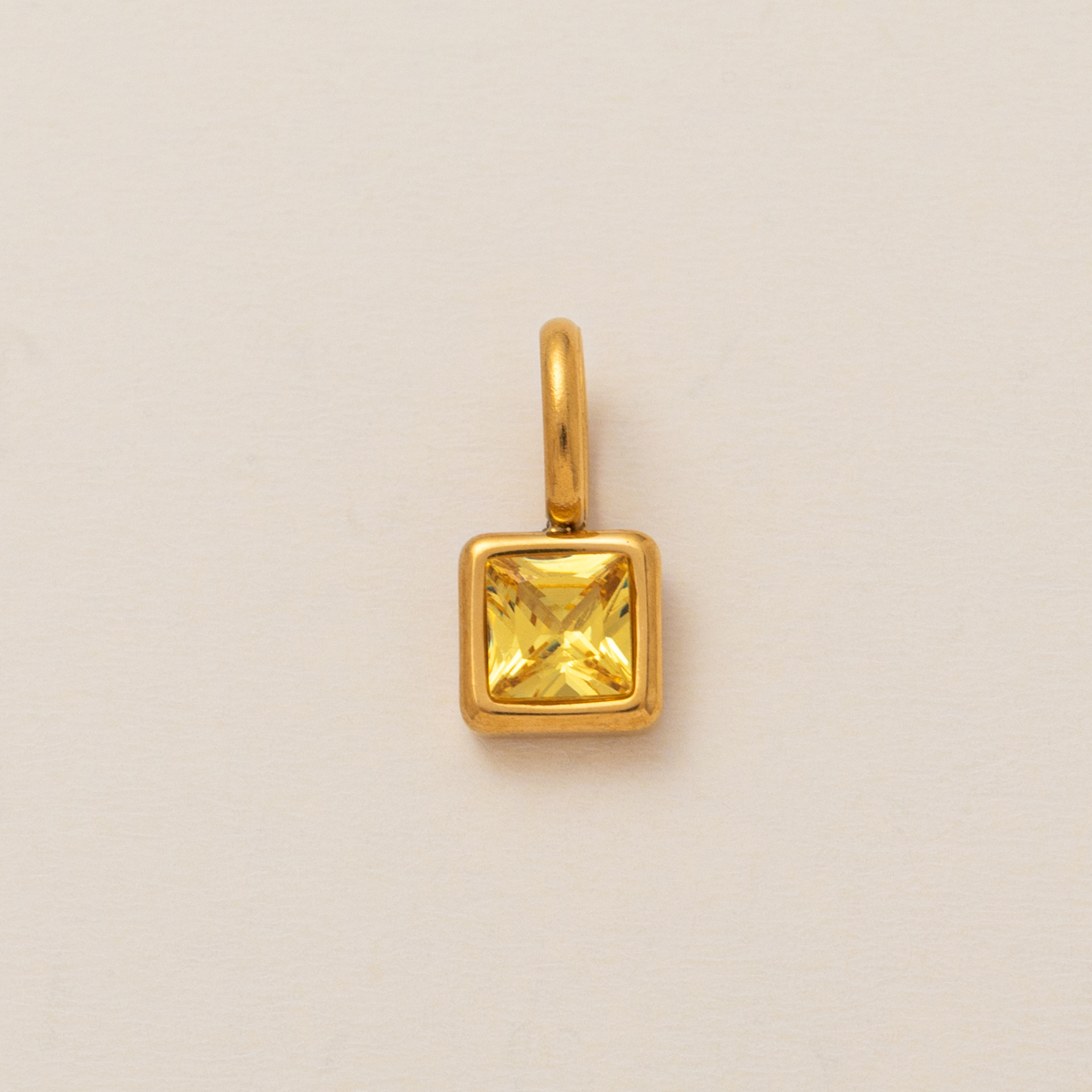 Colorful 12 birthstone pendant DIY accessory necklace for women twelve birthstone square colorful zircon pendant锁骨