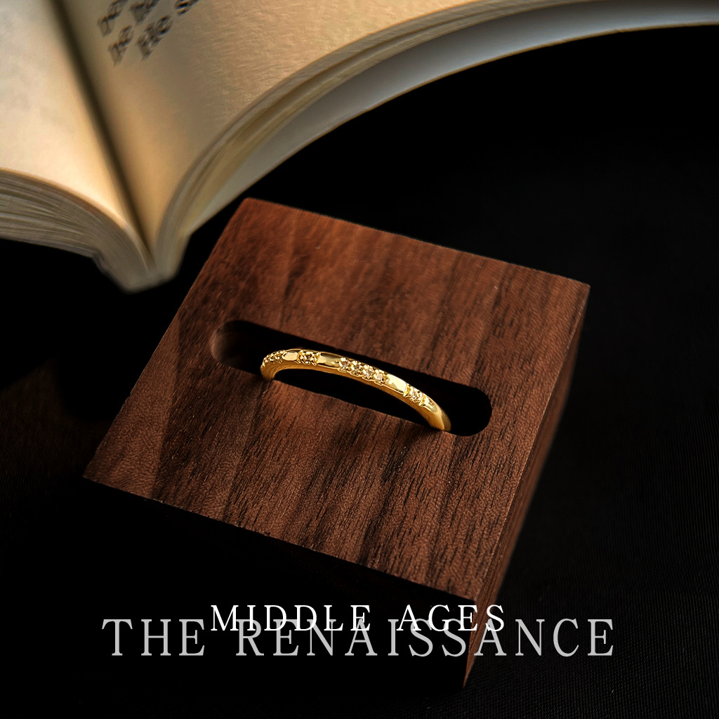Vintage Retro Star Moon Zircon Ring Geometric Tiger Eye Index Ring Niche Open Ring for Women