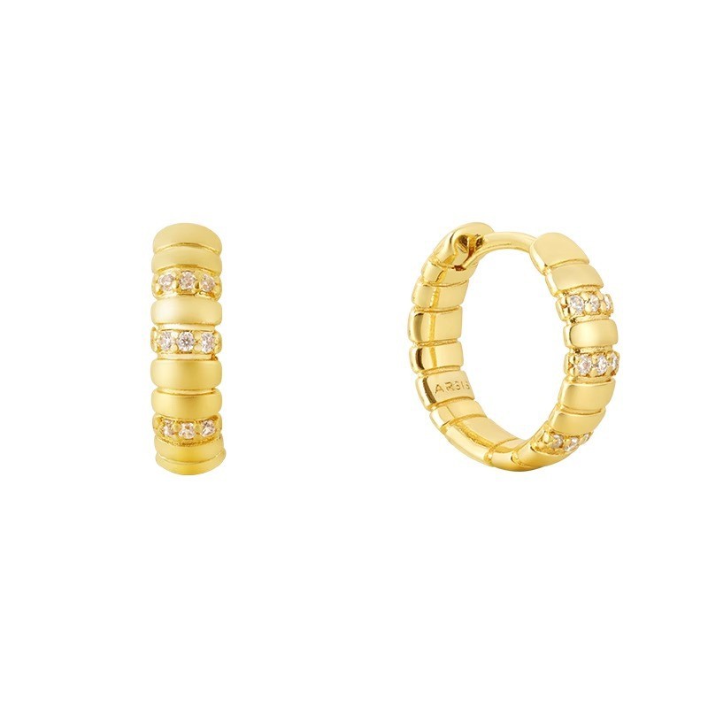 Exclusive Free Matching Snake Bone Small Ear Clip Women Plain Circle Earrings