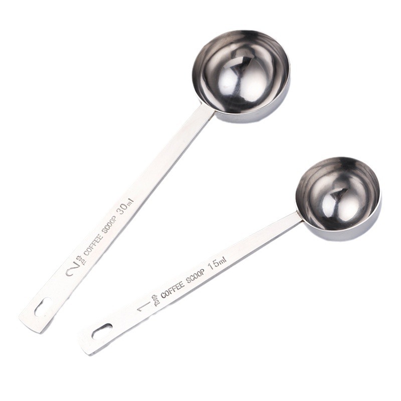 304 Stainless Steel 30ml 15ml Long Handle Milk Powder Fruit Powder Coffee Bean Powder Measuring Spoon Scale Gram Spoon