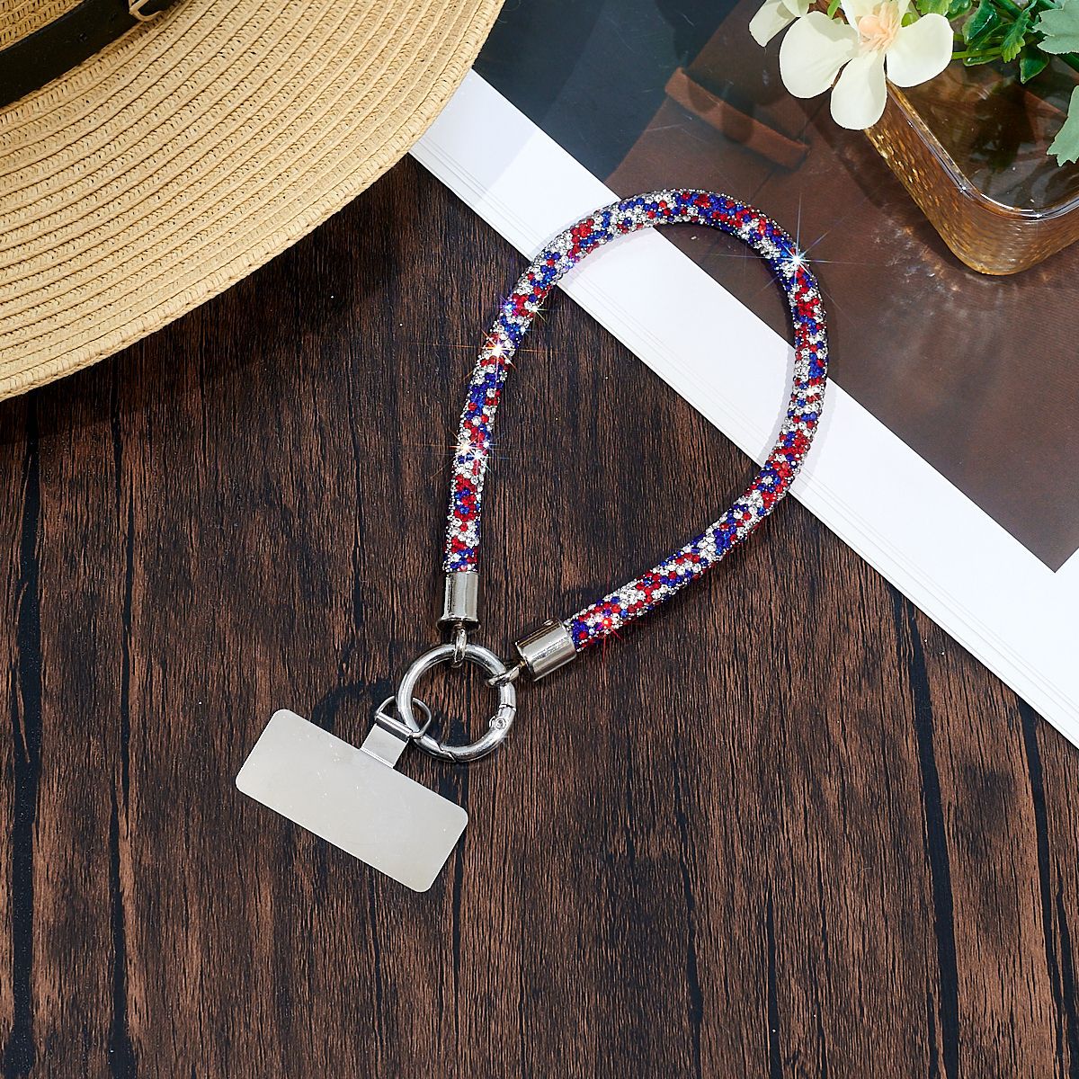 Mobile phone lanyard rhinestone short hanging chain hand wrist phone hanging ornament phone chain