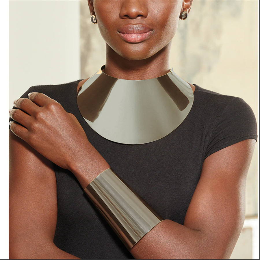 Exaggerated collar African necklace metal collar punk COS big neck chain necklace