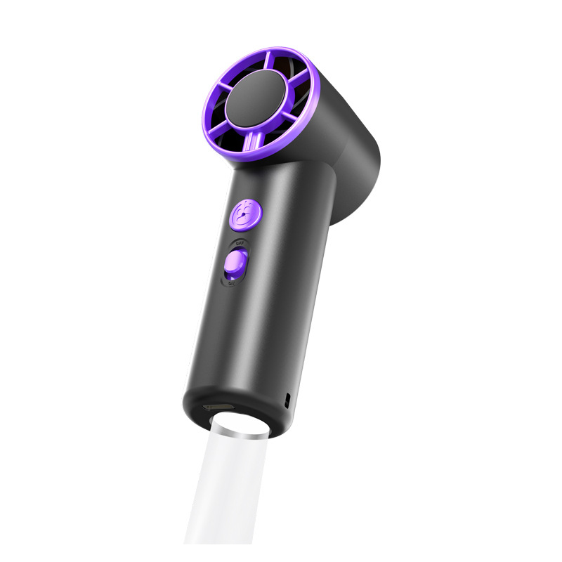 New Mini Handheld Fan Office Outdoor Portable High Speed USB with Light USB Handheld Small Wind Cannon