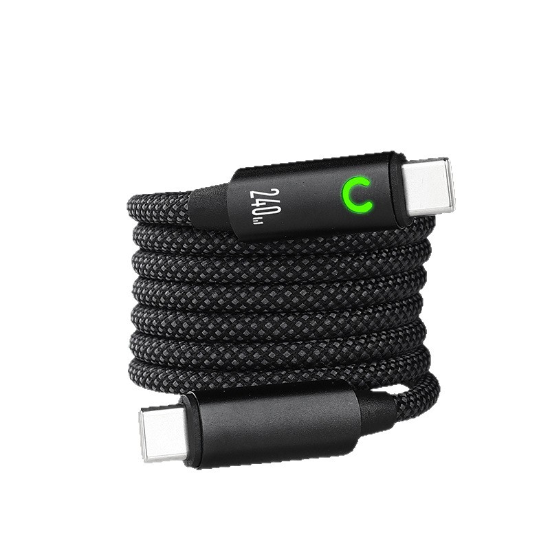 240W magnetic fast charging data cable for tablet Apple Samsung Huawei dual type-c magnetic charging cable