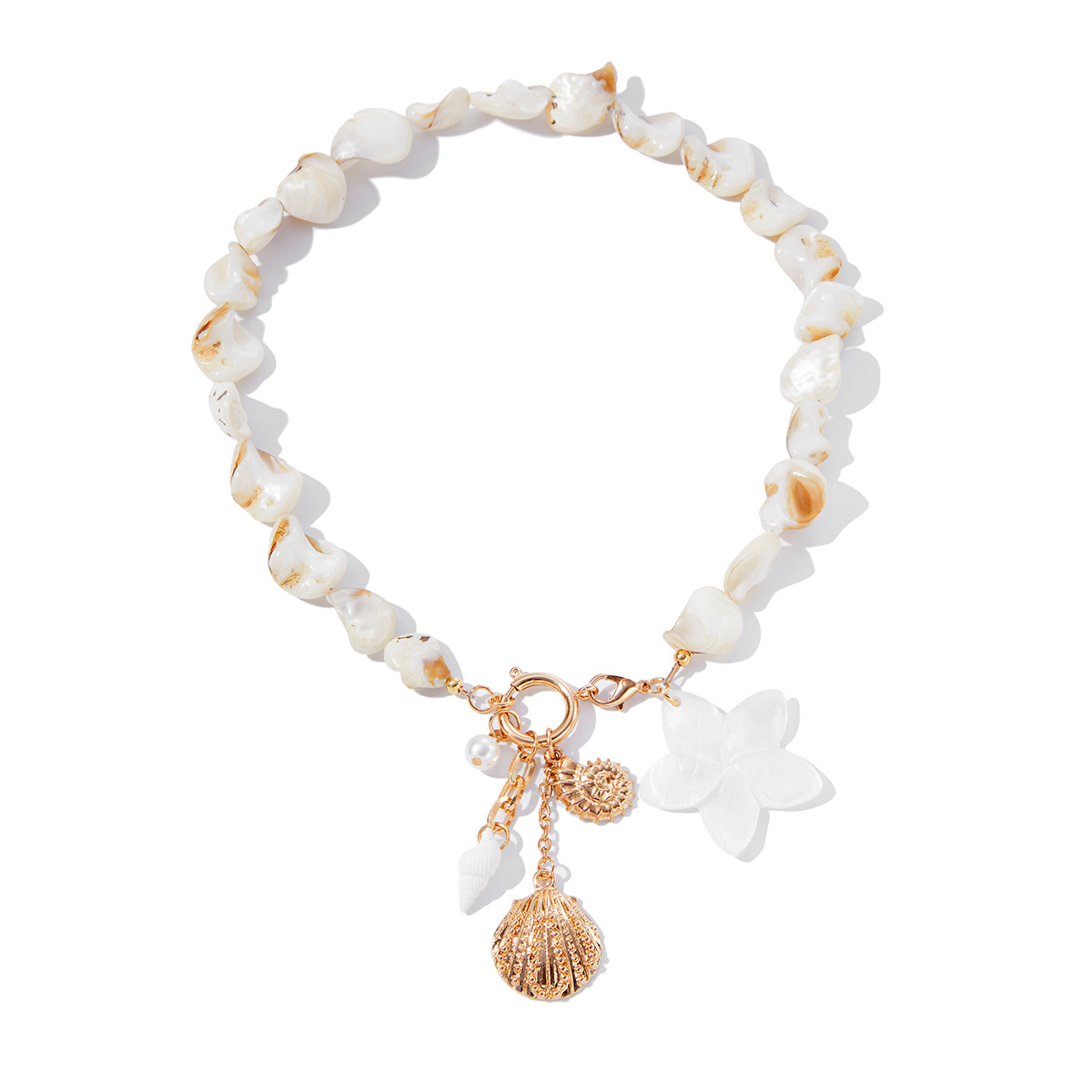 Jewelry vacation conch starfish alloy pendant necklace casual beach shell锁骨链 set