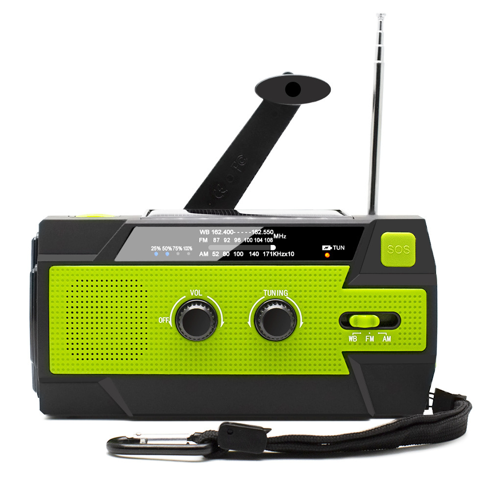 Outdoor emergency disaster prevention radio hand-crank multifunctional flashlight solar charging