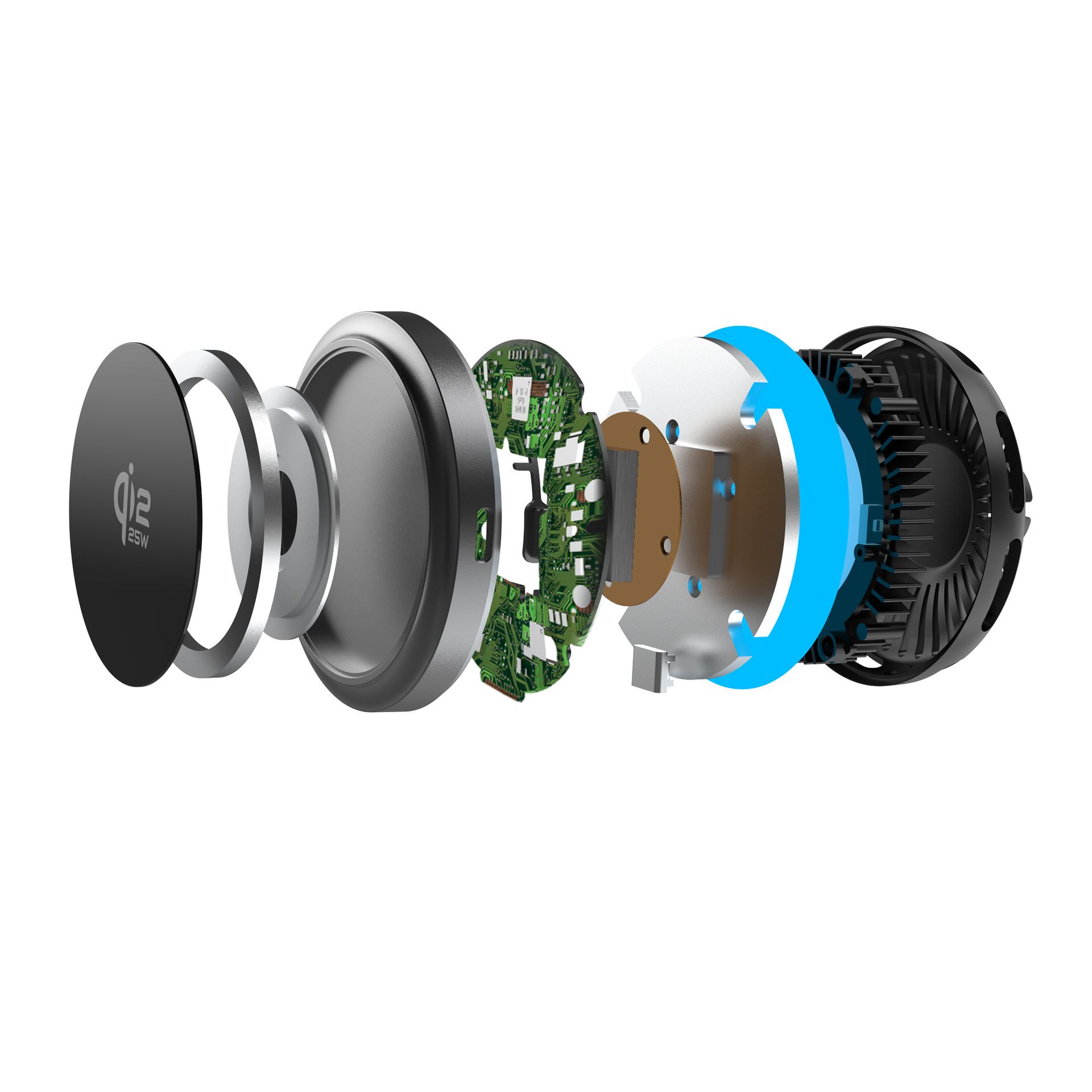 QI2.2 Magnetic Car Wireless Charger Semiconductor Cooler 25W Phone Holder KC Certified