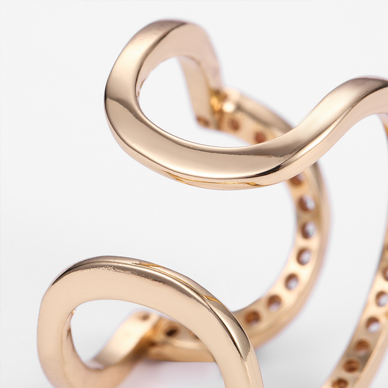 Kenjie copper gold-plated zircon fingertip ring for women punk nail art nail ring exquisite nail cover