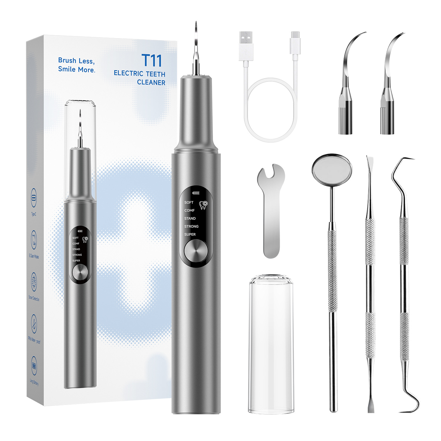 Ultrasonic tooth cleaner, Yue'er Wanwan, removes tartar and smoke stains, water flosser, whitening device, electric tooth cleaner, tooth cleaning