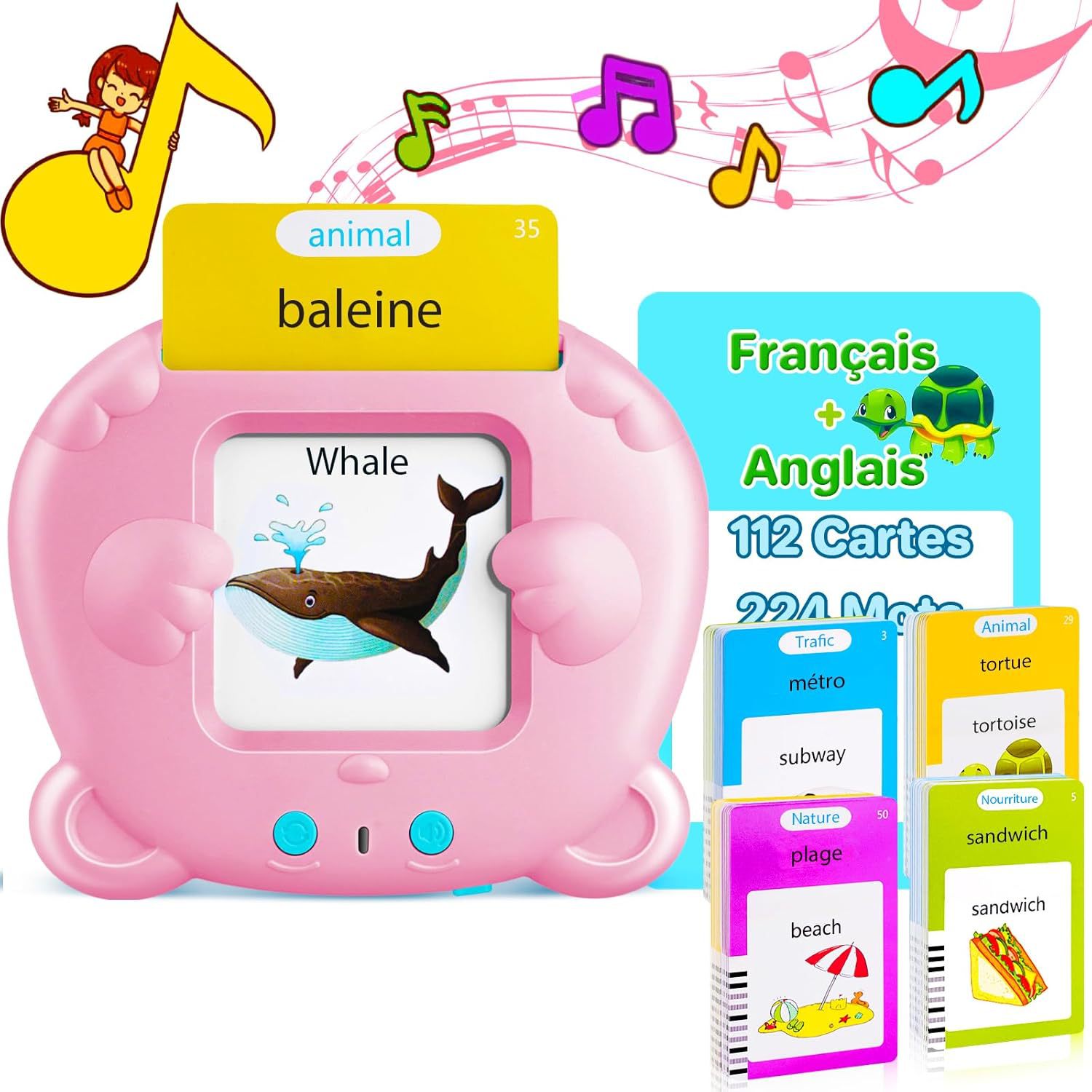 Dinosaur Card Machine English Spanish Bilingual Children's Enlightenment Foreign Language Learning Card Insert Machine Educational Toy