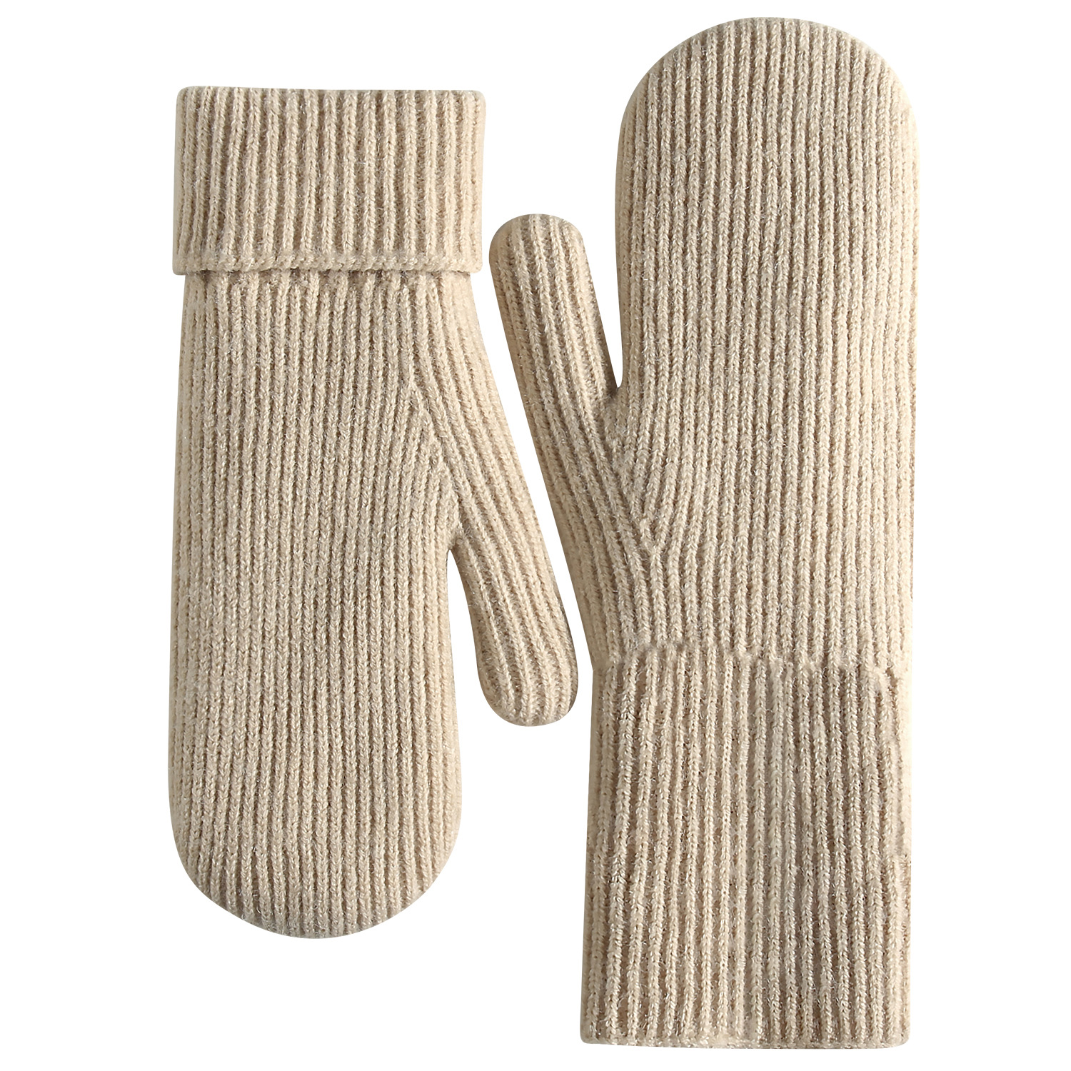 New Winter Warm Gloves Women Fleece-Lined Thick Mittens Cycling Skiing Wool Mittens Knitted Gloves
