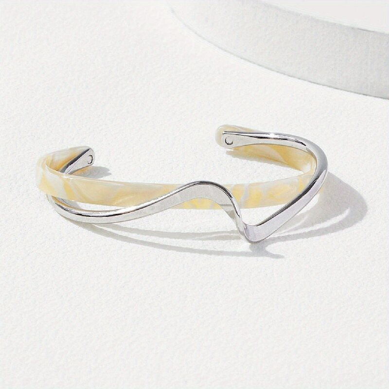 All-eco alloy bracelet - imitation mother-of-pearl open bracelet metal bangle