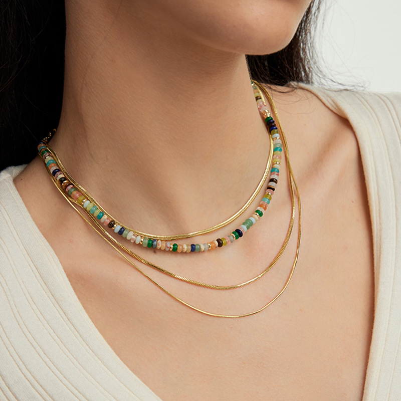 Exclusive Wang Yibo Colorful Necklace Women New Collarbone Chain