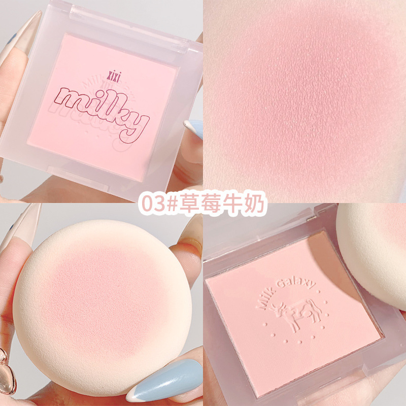 Makeup XIXI Milk Galaxy Soft Mist Blush Female Student Fair Price Gills Blue Gills Purple Matte Bean Sands Milk Tea Blush Plate