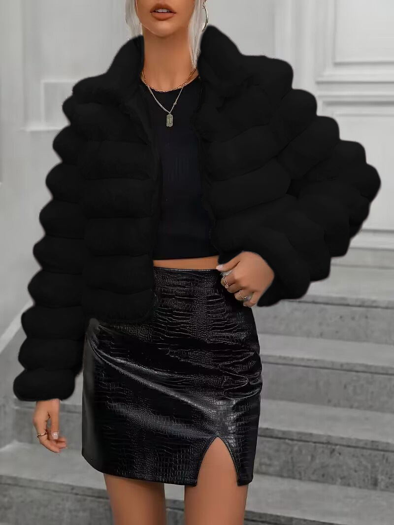 Autumn/winter new faux fur coat jacket short women's celebrity style