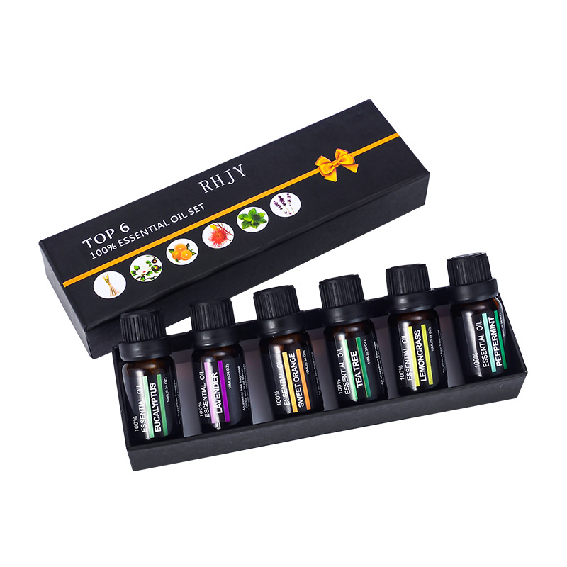 Exclusive High-Quality Single Essential Oil Lavender Tea Tree 6 Bottle Set Aromatherapy Set 100% Pure Plant Essential Oil