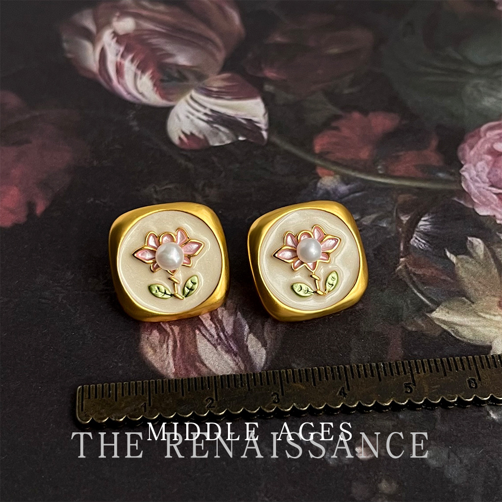 Vintage Retro Enamel Drop Butterfly Earring Collection Oil Painting Style Earrings Ear Accessories
