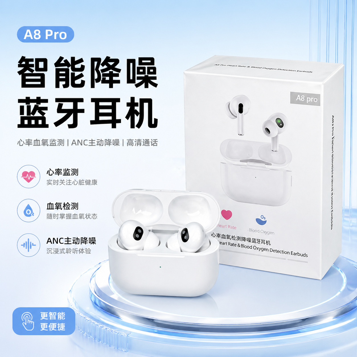 Huaqiangbei Pro3 Heart Rate Monitor Gen 7 In-ear Bluetooth Headset Gen 8 ANC Noise Cancelling Gen 6 Headset Air4