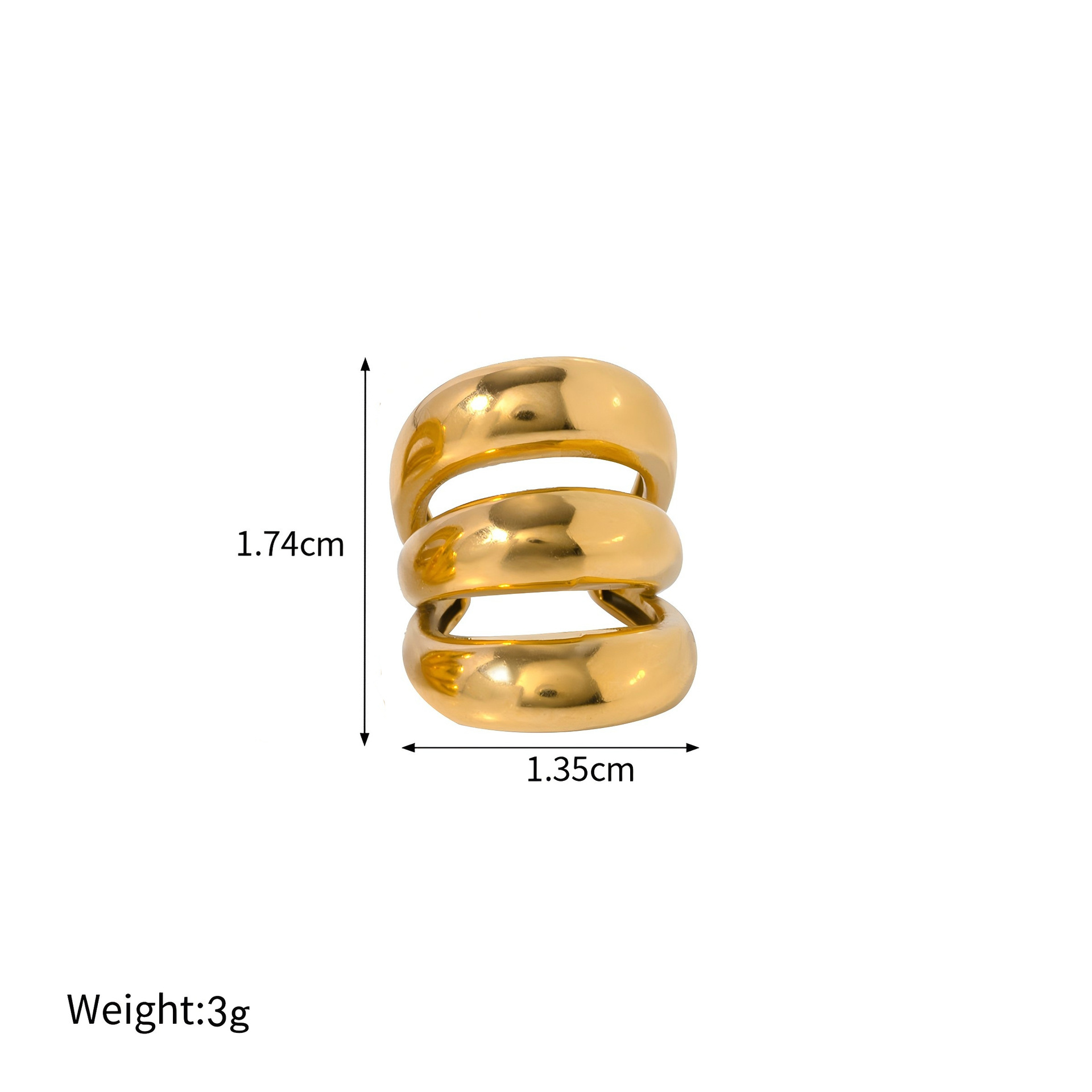New Ins style titanium steel ear cuff no ear hole 18K gold stainless steel ear clip