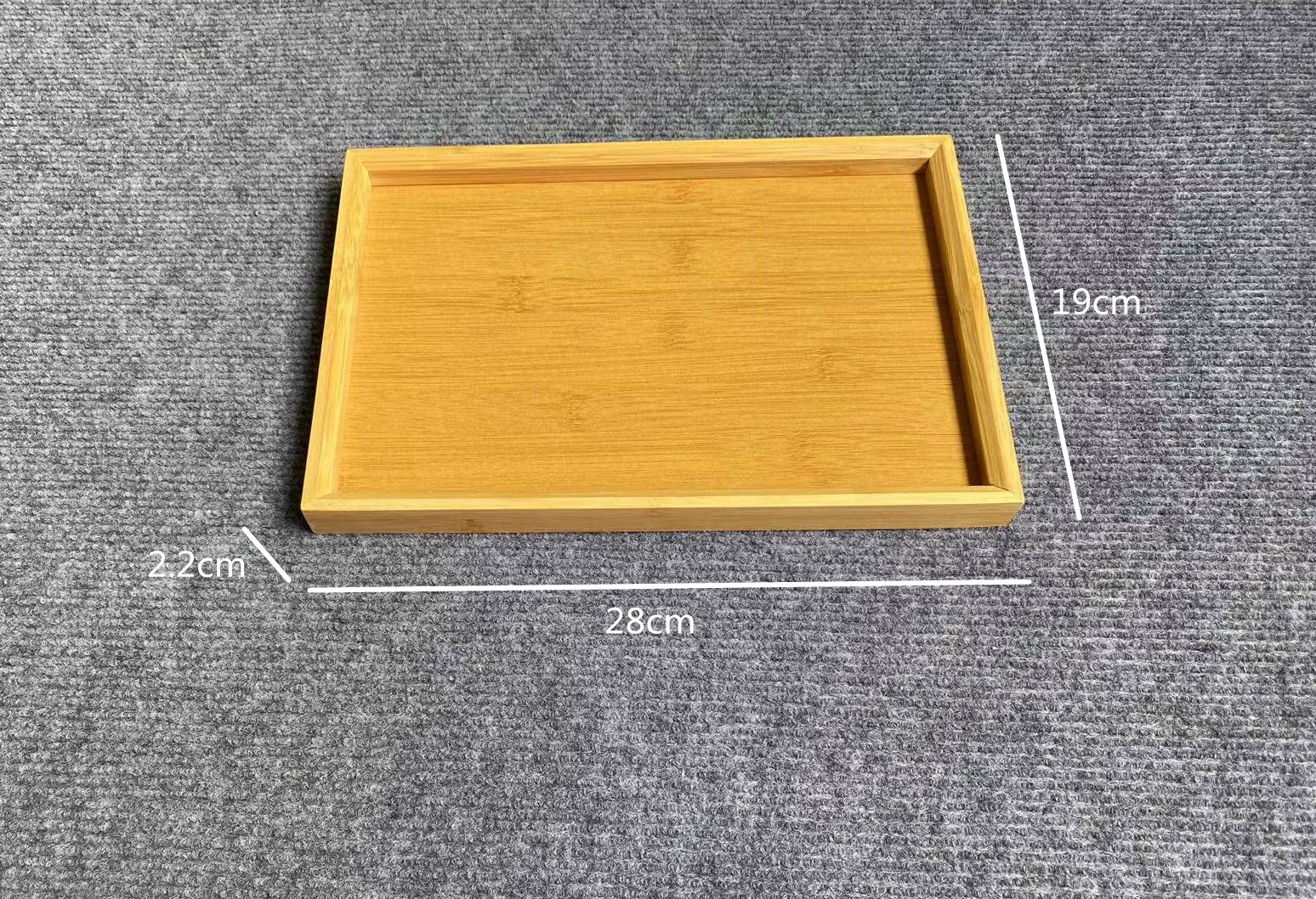 Bamboo wooden rectangular tea cup with handle, hotel restaurant tray, double-ear pastry bread wooden tray