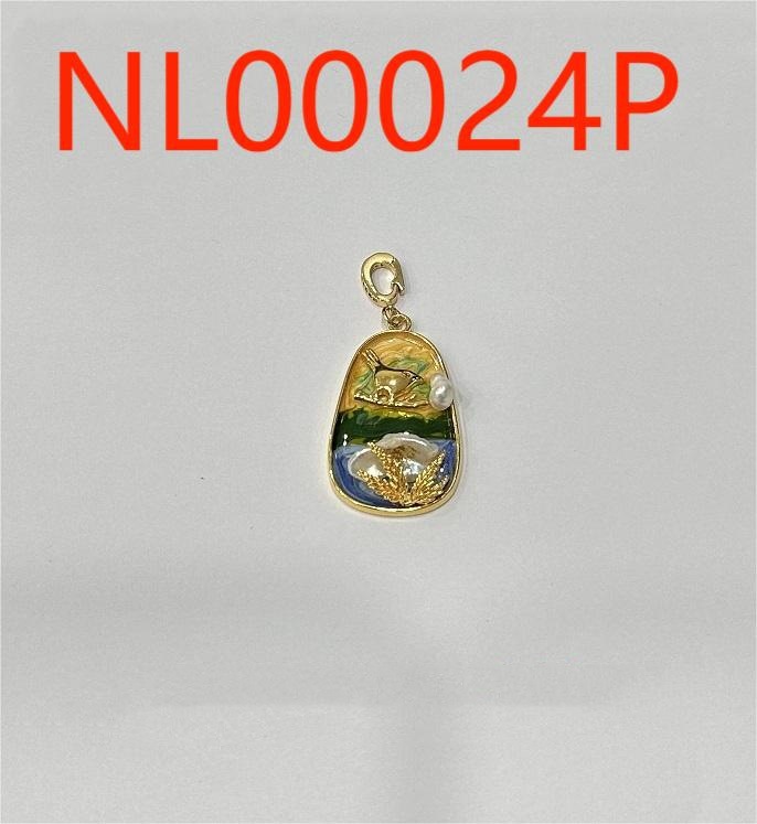 万能扣项链吊坠 · 【铜镀18K真金+淡水珍珠+锆石】：NL00024P