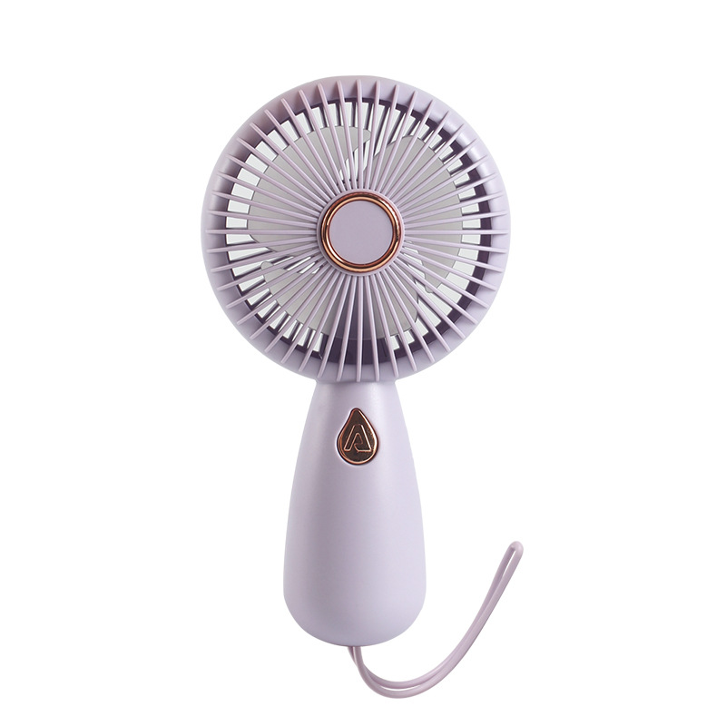 Simple Handheld Small Fan with LED Portable Small Fan USB Rechargeable Electric Fan