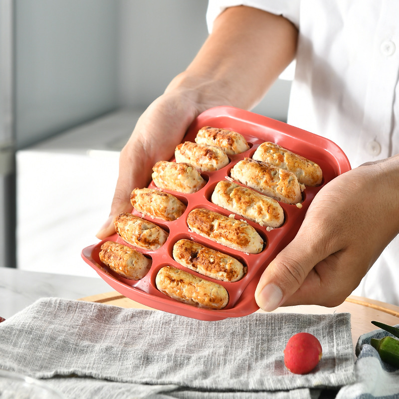 One-Bite Sausage Silicone Mold Casing-Free Sausage Baby Food Mold Steamable Sausage Ham Sausage Mold