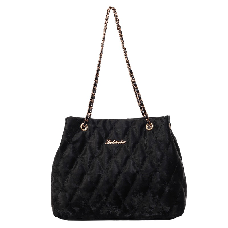 Women's Bags 2025 Autumn New Solid Color Design Daily Texture Casual Shoulder Diamond Grid Chain Bags