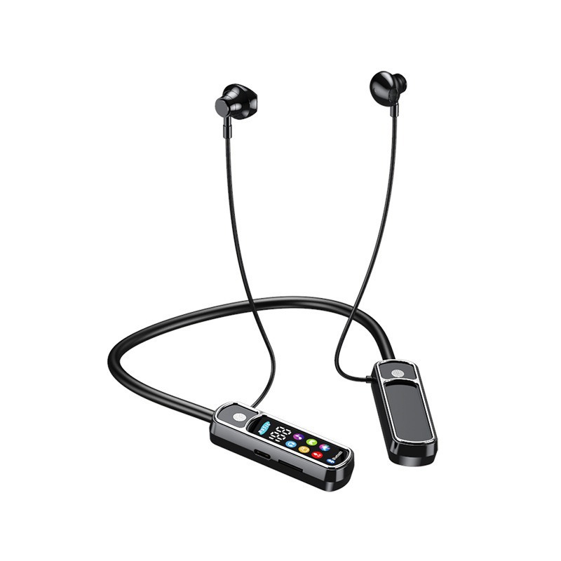 New Neckband Color Screen Bluetooth Earbuds with Voice Changer Wireless Bluetooth Earbuds Can Sing K Song Sports