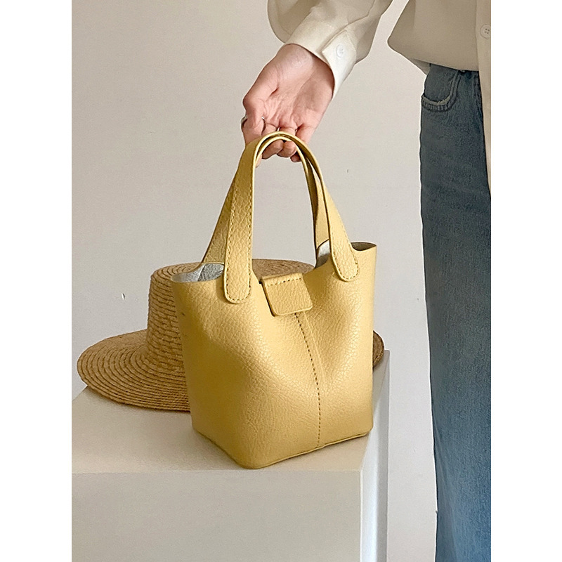 Women Bag PU Soft Leather Handheld Small Bag 2025 Summer New Casual Bucket Bag Single Shoulder Crossbody Bag