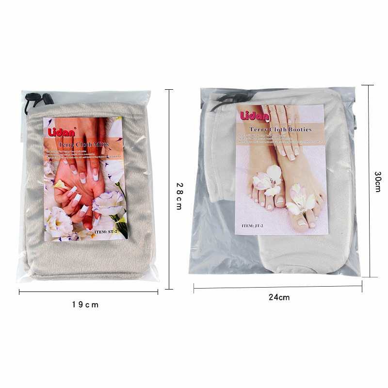 Bathina wax therapy thermal insulation velvet gloves beauty salon hand foot care tool elastic band hand and foot gloves