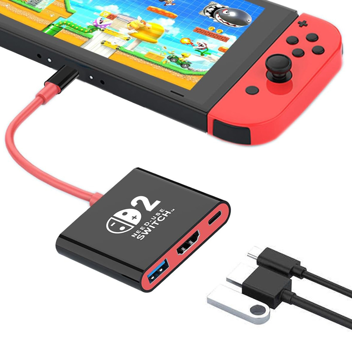 For Switch2 Game Console 3-in-1 Docking Station HDMI 4K60 Portable HD Converter PD 100W