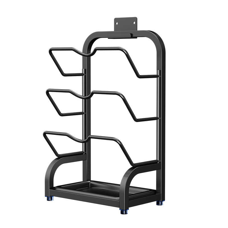No-drill pot lid rack wall-mounted stainless steel sitting kitchen storage rack counter cutting board storage rack
