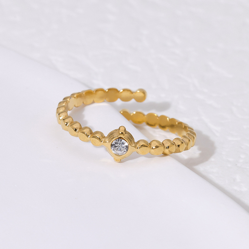 Stainless steel open ring 18K gold-plated simple titanium steel ring