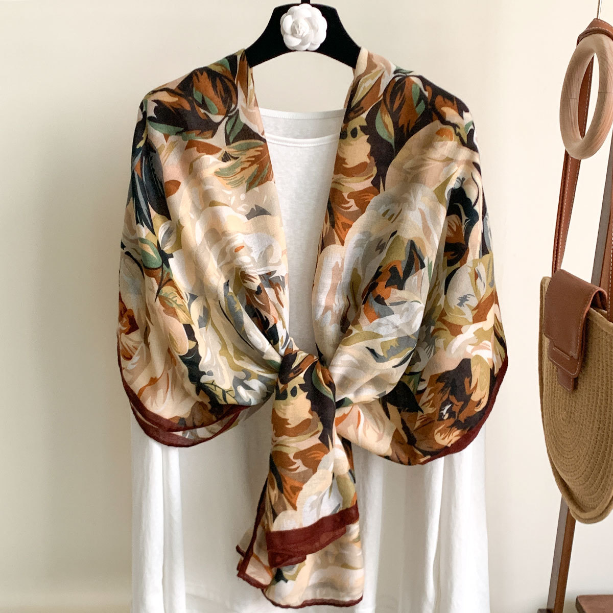 Scarf, thin gauze scarf, cotton-linen scarf for women, autumn and winter long gauze scarf, summer sunscreen shawl dual-use
