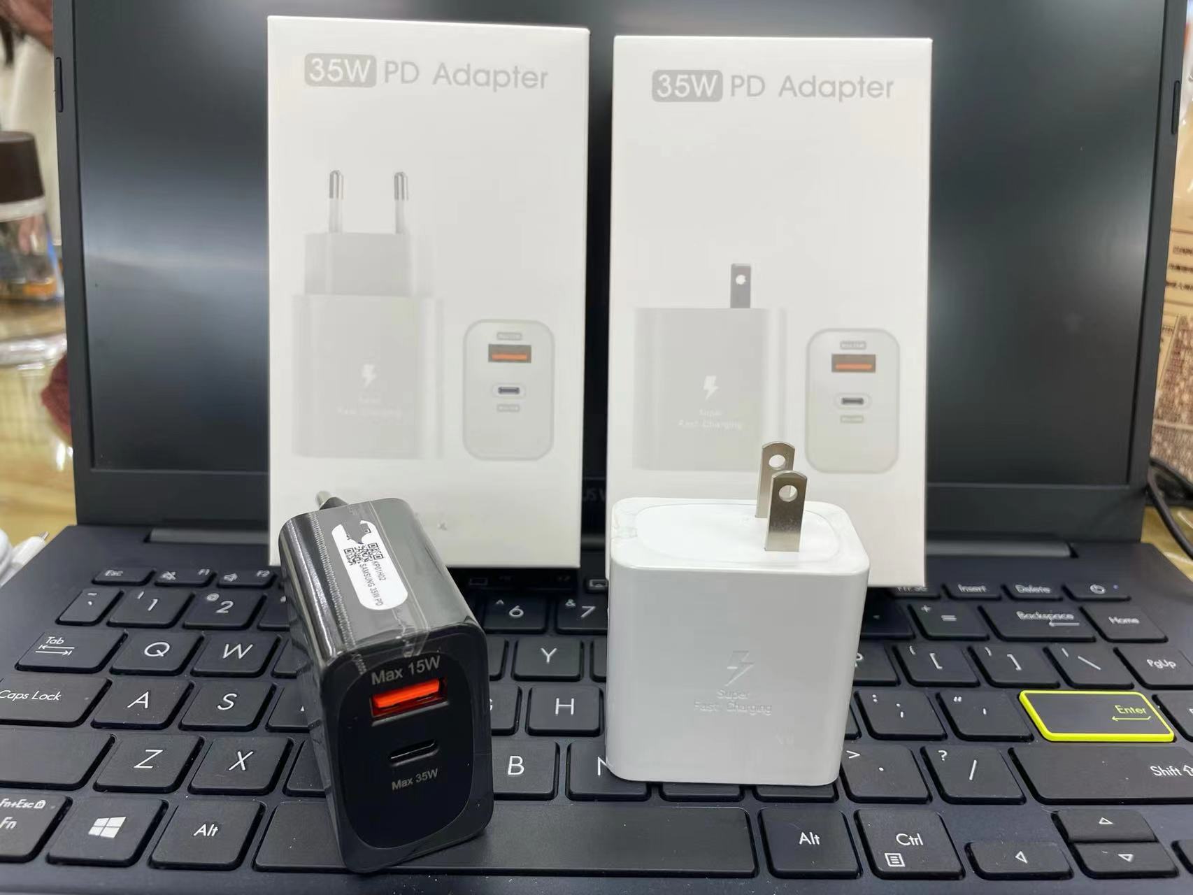 35W PD S22 Dual Port Charger A+C Fast Charging Head QC3.0 Multi-Function Phone Charger