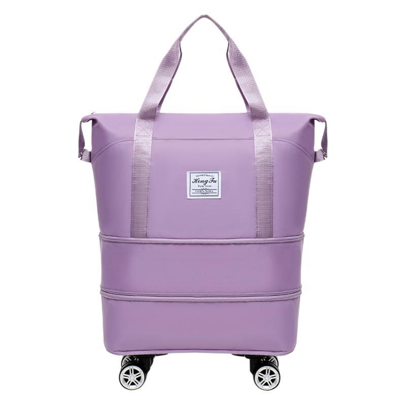 Travel bag with pulley universal wheel women large capacity foldable pull rod bag shopping storage luggage bag waterproof