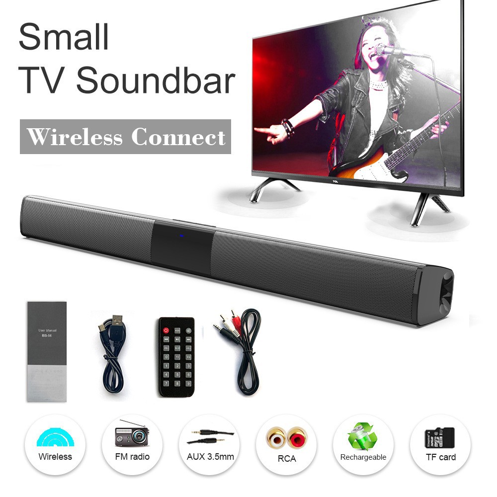 Exclusive BS-28B Soundbar Bluetooth Speaker Desktop Card Remote Home Theater Audio