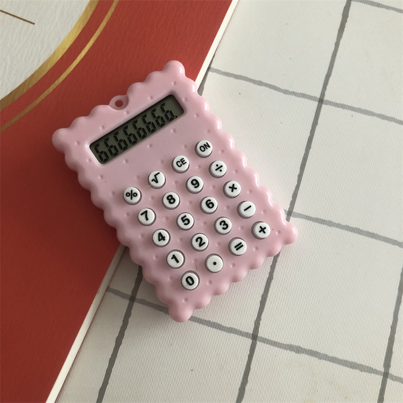 Mini Pendant Calculator Student 8-Digit Calculator Keychain Pendant Decoration Cute Small Biscuit Type Computer