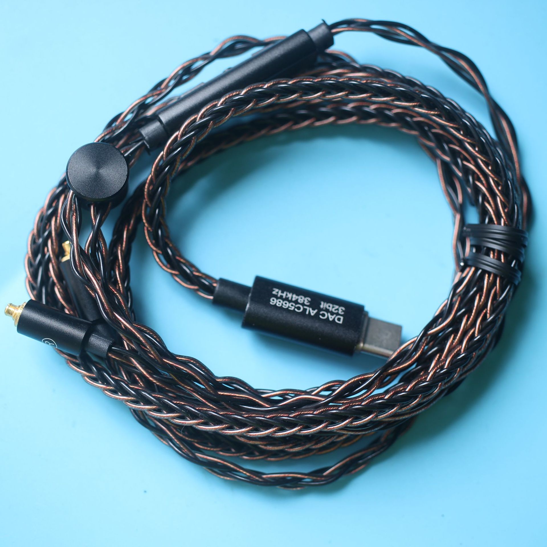 8-core MMCX Plug-in Headphone Cable with Mic Adjustable Volume DIY Headphone Upgrade Cable 3.5mm/Type-C