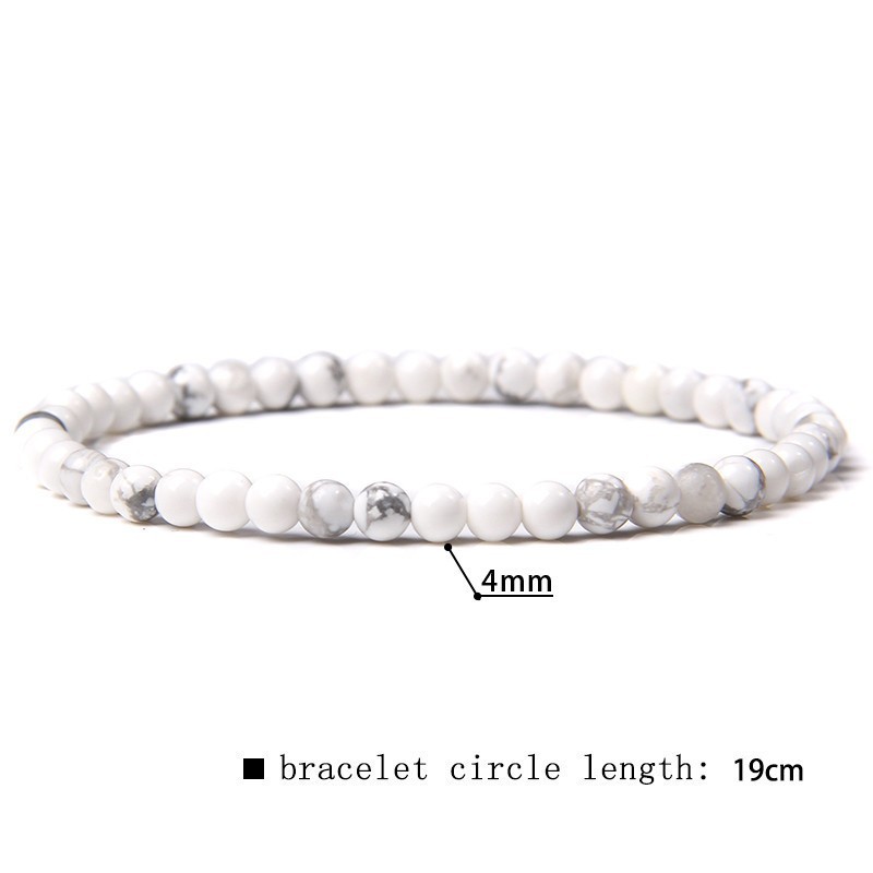 4mm artificial stone bead bracelet for men, simple elastic rope bracelet