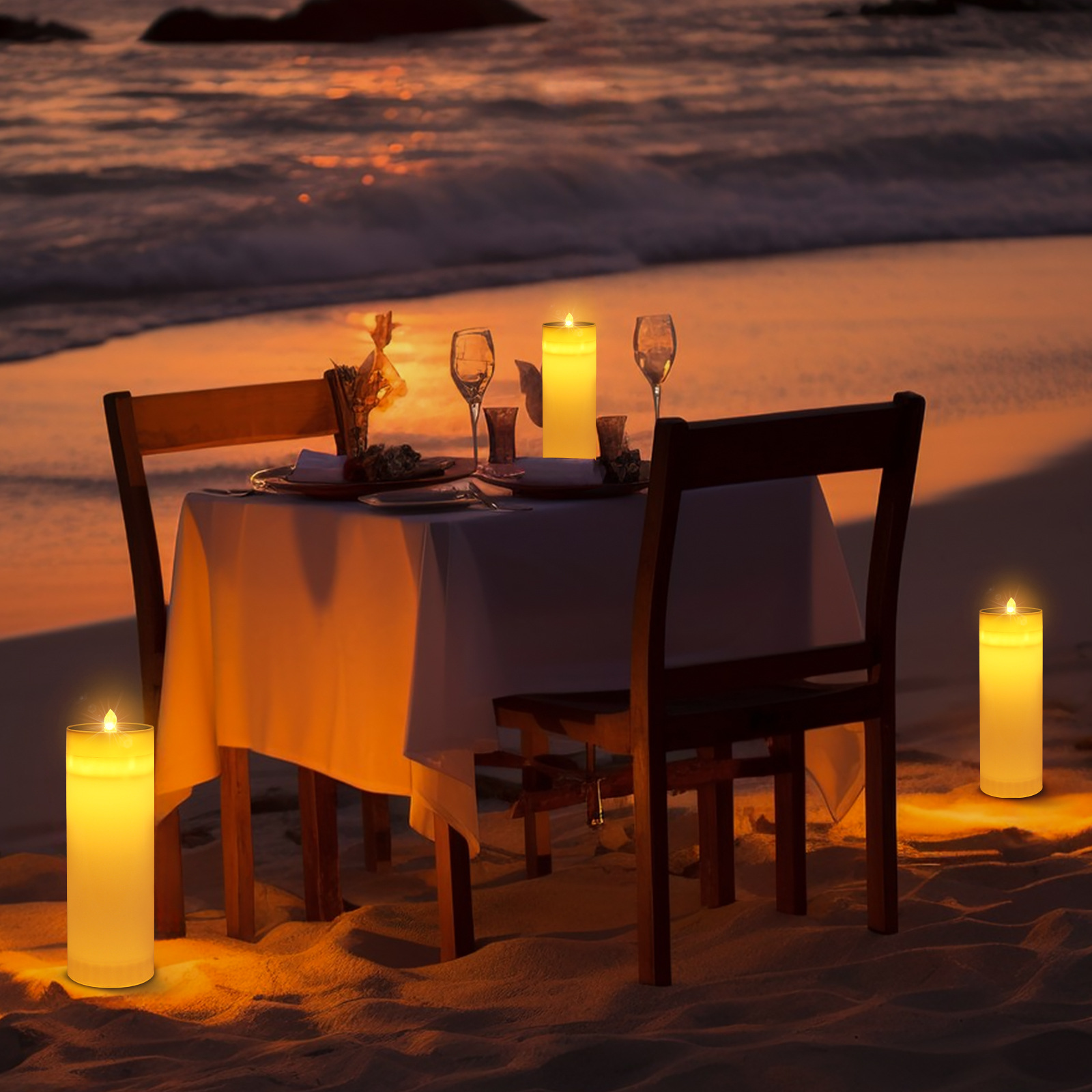 Solar 12-inch USB candle light