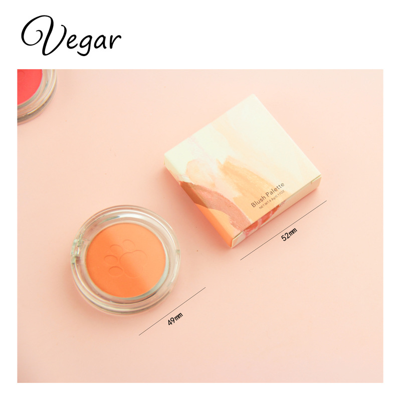 Makeup Single Color Blush Cute Cat Paw Print 10-Color Blush Skin-Friendly Easy to Color